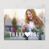 Moderne Afstudeer Dank Je Hart Briefkaart (Voorkant)