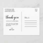 Moderne Afstudeer Dank Je Wel Afstudeerfoto Briefkaart (Achterkant)