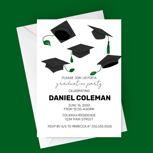 Moderne afstudeercap Toss afstudeerfeest Kaart