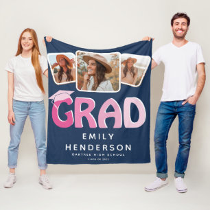 Moderne AFSTUDEERDER 3 x Foto Collage Afstuderen G Fleece Deken