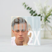 Moderne Afstudeerder Closeup Photo Blue ID897 Invi Kaart (Staand voorkant)