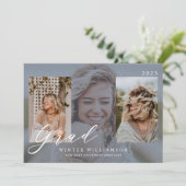 Moderne Afstudeerder Manuscript Blauwe Bekleding A Kaart (Staand voorkant)