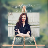 Moderne afstudeerfeest Script Foto Welkom  Acryl Bord (Neutraal)