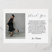 Moderne Afstudeerfoto Afstudeer Dankkaart Folie Uitnodiging Briefkaart (Achterkant)