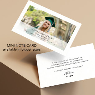 Moderne afstudeerfoto afstudeerbedankje notitiekaartje