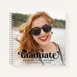 Moderne Afstudeerfoto Bericht & Ondertekening 2 Notitieboek