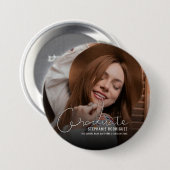 Moderne afstudeerfoto ronde button 7,6 cm (Voorkant /achterkant)