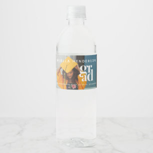 Moderne Afstudeerfoto Waterfles Etiket