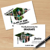 Moderne afstudeerkap vorm fotocollage aankondiging