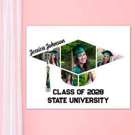 Moderne afstudeerkap vorm fotocollage poster