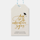 Moderne afstudeerscript Calligrafie Gefeliciteerd Cadeaulabel (Voorkant)