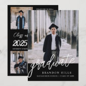 Moderne Afstudeeruitnodiging 2025, Afstuderen Kaart (Voorkant / Achterkant)