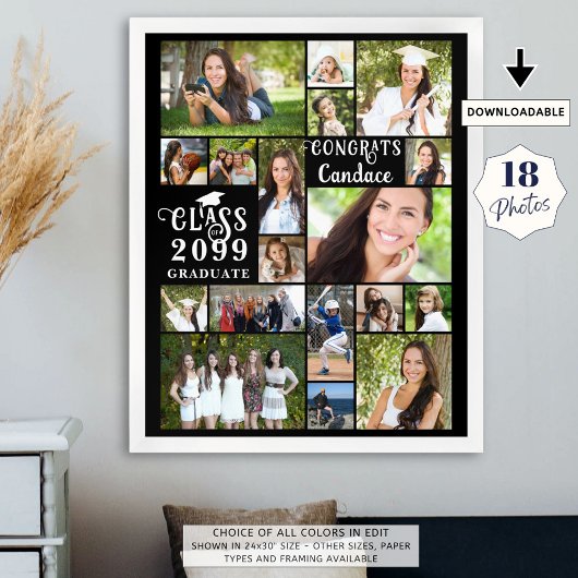 Moderne Afstuderen 18 jaar fotocollage Poster