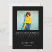 Moderne Afstuderen 2022 Foto zwart Bedankkaart (Achterkant)