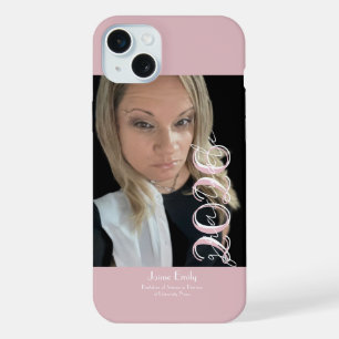 Moderne afstuderen 2026 Licht Roze Foto Magneet iPhone 15 Plus Case