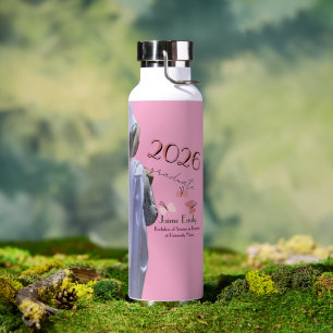 Moderne Afstuderen 2026 Roze Foto Waterfles