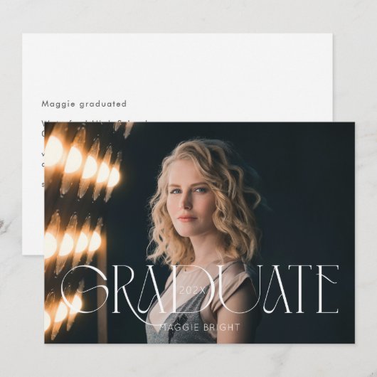 Moderne afstuderen aankondiging (Voorkant / Achterkant)