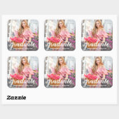 Moderne  Afstuderen Aankondiging Foto Vierkante Sticker (Vel)