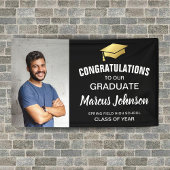 Moderne Afstuderen banner voor gefeliciteerde foto