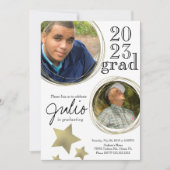 Moderne Afstuderen Celebration Gold Photo White Kaart (Voorkant)