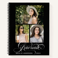 Moderne Afstuderen Elegant Script Photo Guest Book