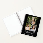 Moderne Afstuderen Elegant Script Photo Guest Book Notitieboek (Binnen)
