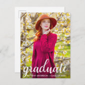 Moderne  Afstuderen Foto aankondiging W (Voorkant / Achterkant)