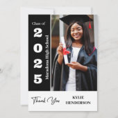 Moderne Afstuderen foto Bedankkaart (Voorkant)
