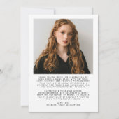 Moderne Afstuderen foto Dank u script Kaart (Achterkant)