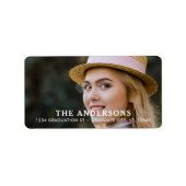 Moderne Afstuderen foto Persoonlijk terugkeeradres Etiket (Voorkant)