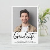 Moderne Afstuderen Foto Script Aankondiging (Staand voorkant)