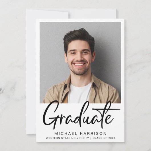 Moderne Afstuderen Foto Script Aankondiging (Voorkant)