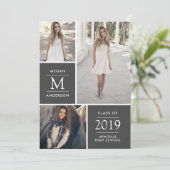 Moderne afstuderen foto's aankondiging (Staand voorkant)
