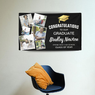 Moderne Afstuderen Gefeliciteerd met fotocollage Spandoek
