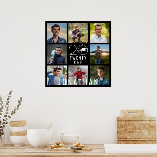 Moderne Afstuderen klasse Jaar 8 Fotocollage Naam Poster (Keuken)