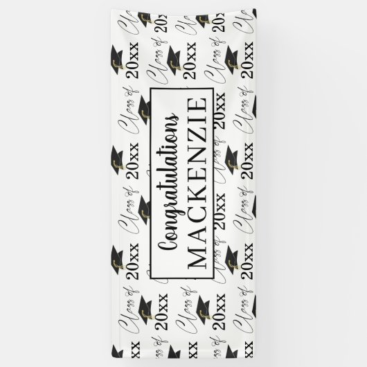 Moderne Afstuderen KLASSE van zwart wit Spandoek (Verticaal)