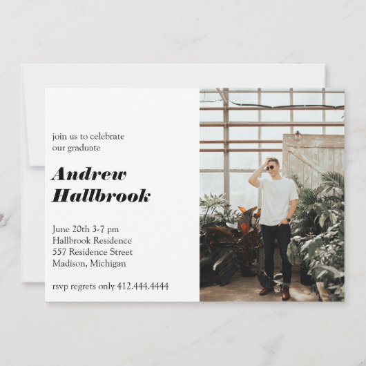 Moderne Afstuderen kondiging Afstudeerder (Achterkant)