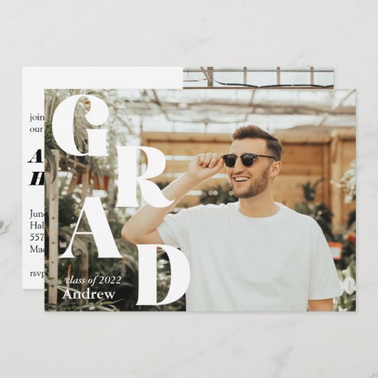 Moderne Afstuderen kondiging Afstudeerder (Voorkant / Achterkant)