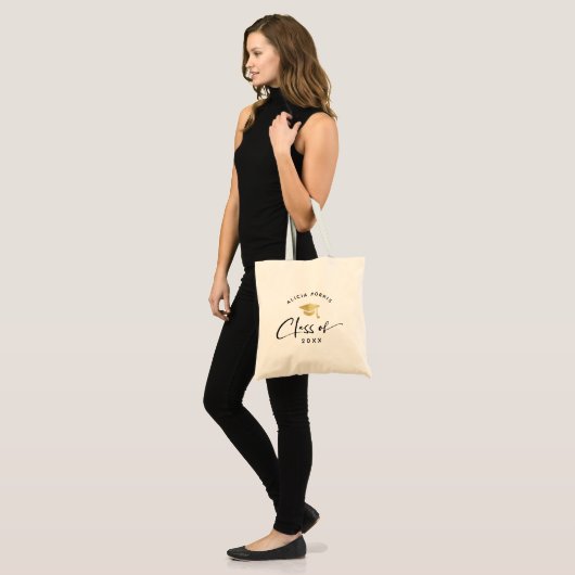 Moderne Afstuderen met aangepaste naam Trendy Scri Tote Bag (Voorkant (model))