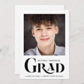 Moderne Afstuderen met gebold fototype Aankondiging (Voorkant / Achterkant)