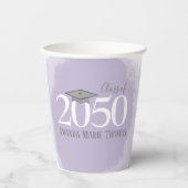 Moderne Afstuderen minimalistisch Mortarboard Paar Papieren Bekers (Voorkant)