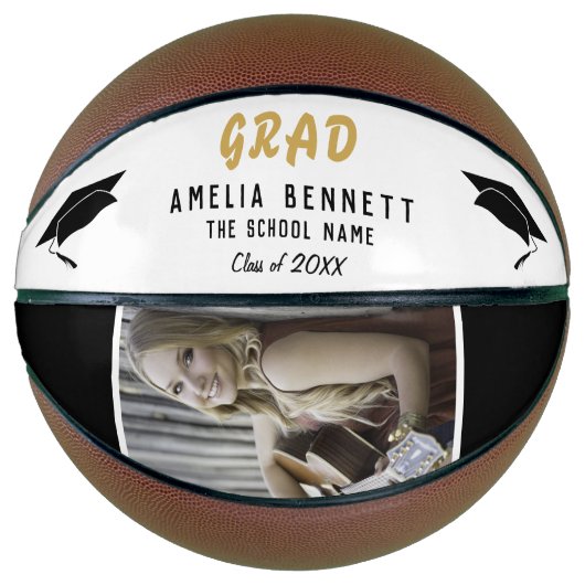 Moderne Afstuderen naam/Afstudeerder Afstuderen Fo Basketbal (Voorkant)