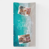 Moderne afstuderen oceaanstrand met meerdere foto' spandoek (Verticaal)