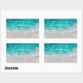 Moderne afstuderen oceaanstrand script modern rechthoekige sticker (Vel)