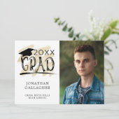 Moderne Afstuderen penseel Afstudeerder 2 Foto's Aankondiging (Staand voorkant)