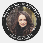 Moderne Afstuderen persoonlijke Afstuderen foto Ronde Sticker (Voorkant)