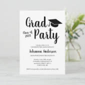 Moderne Afstuderen Script Afstudeerder Party Kaart (Staand voorkant)