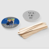 Moderne Afstuderen Typografie 2023 Foto Blue Handwaaier (Niet-gemonteerd)