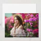 Moderne Afstuderen van de Foto van het Hart van he Bedankkaart (Voorkant / Achterkant)