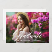 Moderne Afstuderen van de Foto van het Manuscript  Aankondiging (Voorkant / Achterkant)